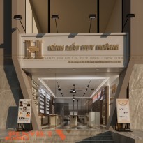 Phương án thiết kế tiệm kính mắt Huy Hoàng hiện đại